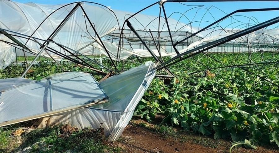Antalya'da hortum nedeniyle 4 sera hasar gördü