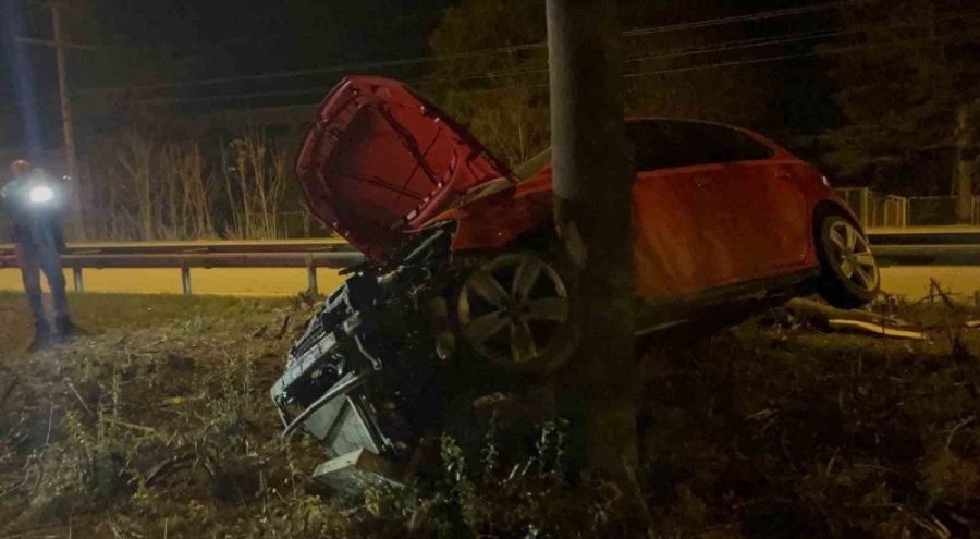 Ağaca çarpan otomobilin sürücüsü ağır yaralandı