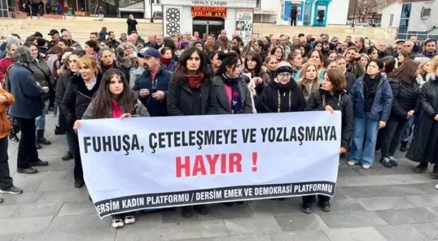 Tunceli'de kadınlardan 'fuhuş çetesi' protestosu