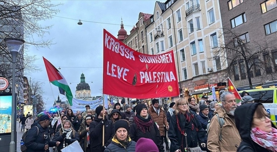 İsveç'te İsrail'in saldırıları protesto edildi
