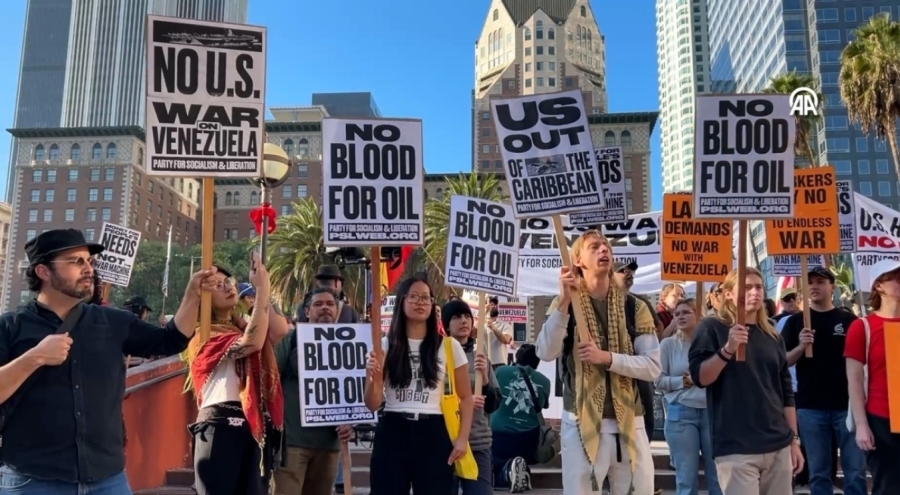 ABD'de ''Venezuela'da Savaşa Hayır'' yürüyüşü düzenlendi
