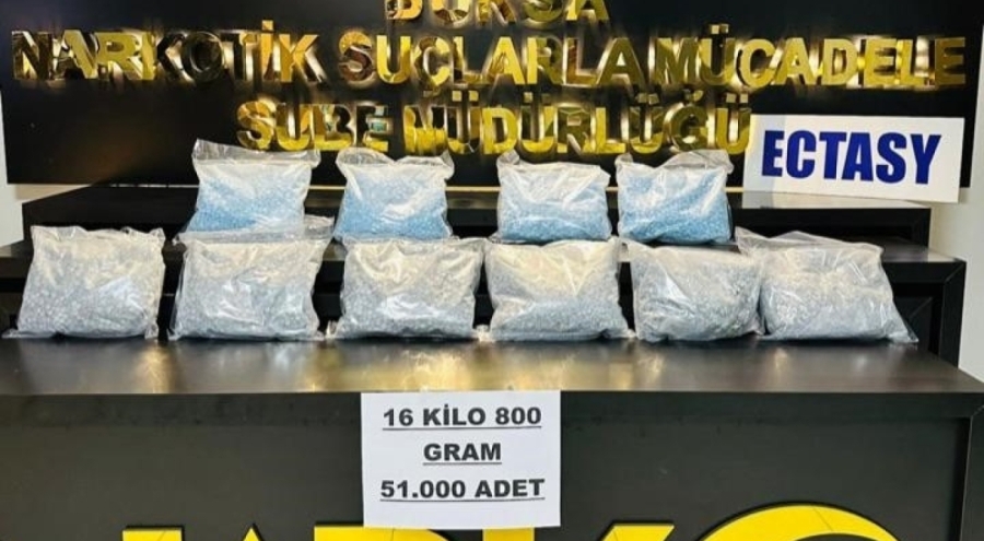 Bursa'da uyuşturucu operasyonu! 51 bin adet extacy ele geçirildi