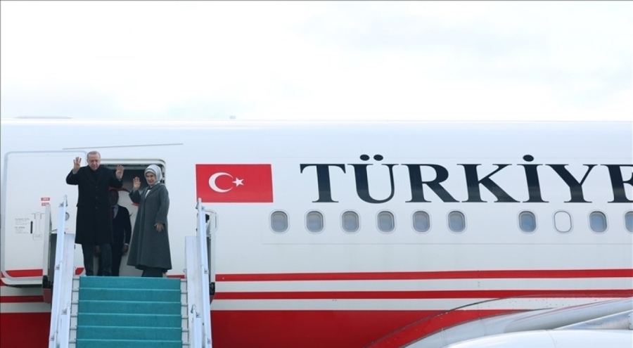 Cumhurbaşkanı Erdoğan, Türkmenistan'a gitti