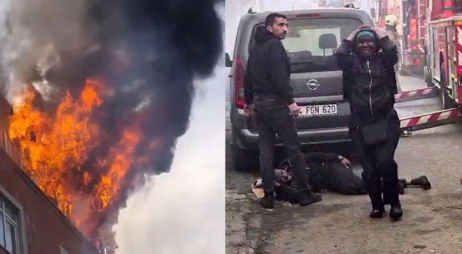 Yangında can pazarı: Alevlerin arasından atladı