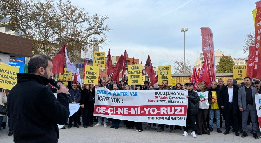 Bursa Kestel'de "Geçinemiyoruz" yürüyüşü