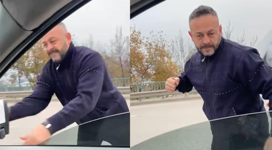 Bursa'da meclis üyesini sıkıştırıp, aracı yumrukladı...