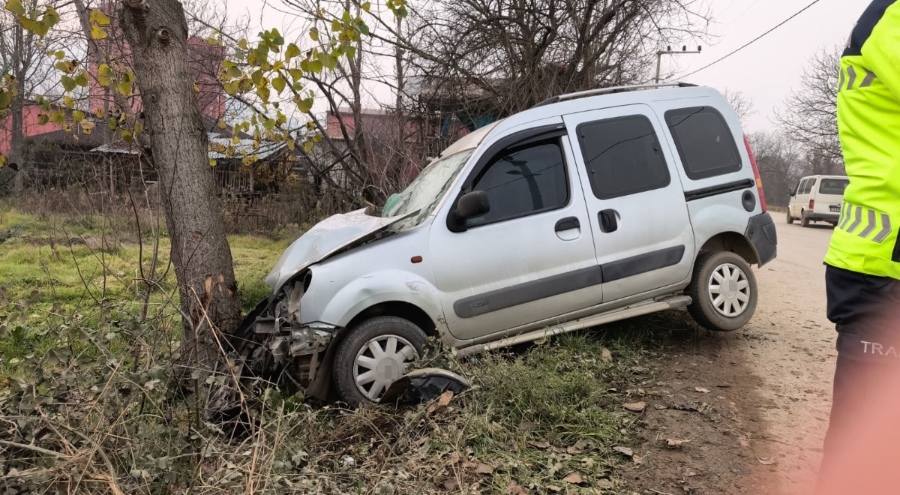 Bursa'da ticari araç ağaca çarptı! 1'i çocuk 2 yaralı
