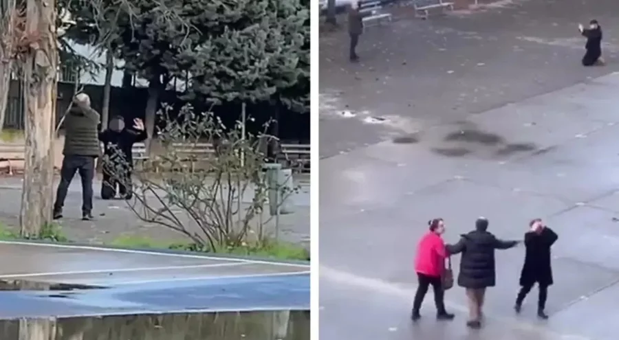 Okul bahçesinde 'rehine' krizi: 'Kızımı rahatsız etti' dedi, silah çekti!