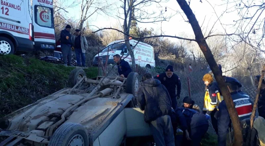 Burdur'da kontrolden çıkan otomobil takla attı: 1 kişi yaralandı
