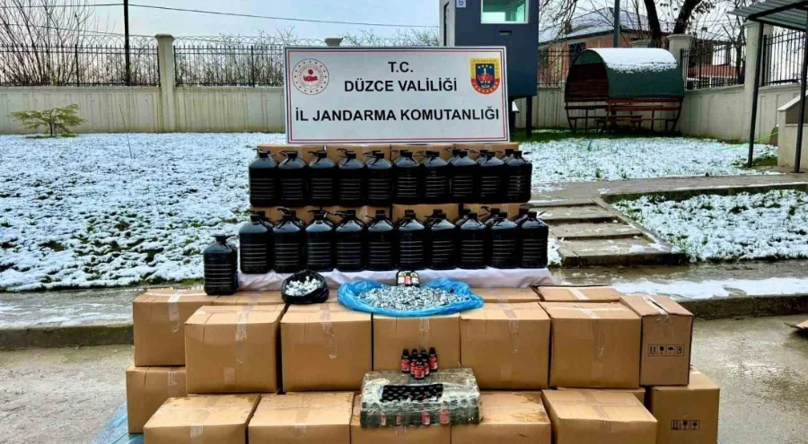 Düzce'de yeni yıl öncesi kaçak alkol operasyonu