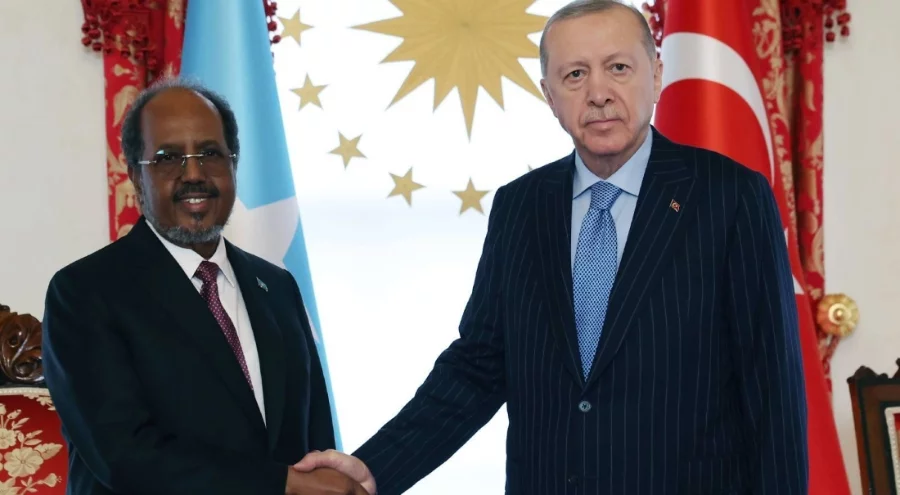 Erdoğan, Somali Cumhurbaşkanı Mahmud'u Dolmabahçe'de resmî törenle karşıladı