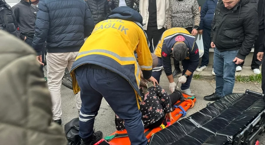 Tekirdağ'da bisikletin çarptığı kadın hastanelik oldu