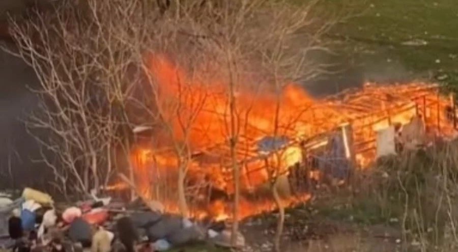 Bursa'da ağıl alev alev yandı!