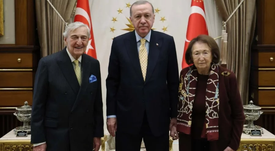 Cumhurbaşkanı Erdoğan, Vehbi Koç ve Semahat Arsel'i Cumhurbaşkanlığı Külliyesi'nde kabul etti