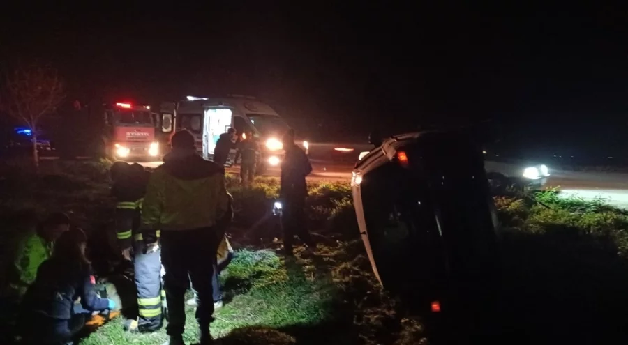 Hatay'da kontrolden çıkan otomobil devrildi, sürücü yaralandı