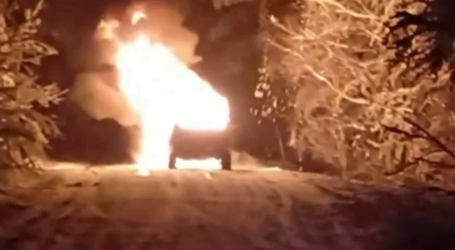 Bursa'da seyir halindeki cip alev alev yandı