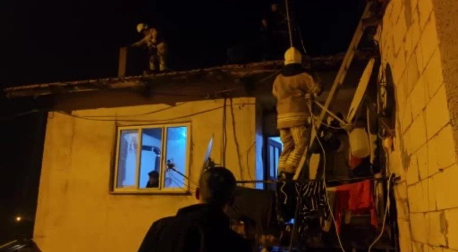 Bursa'da baca yangını mahalleliyi sokağa döktü