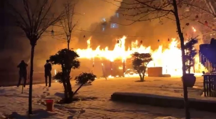 Diyarbakır'da kafe yangını