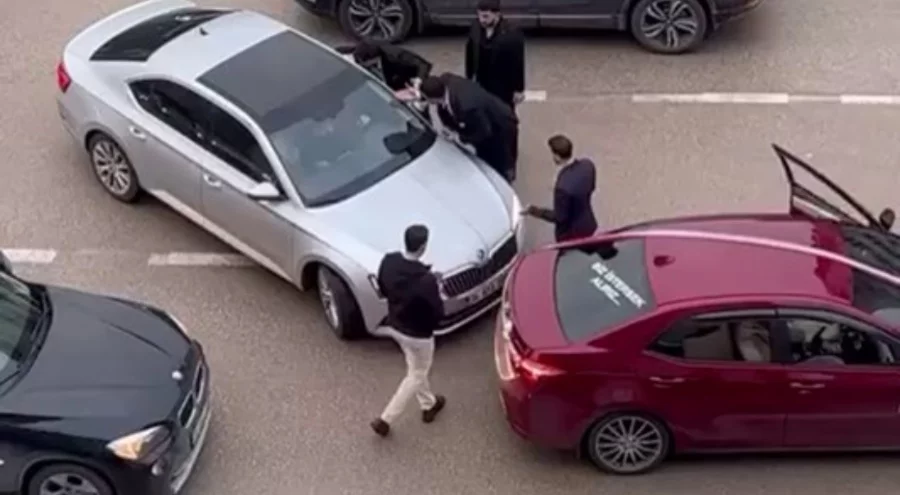 Bursa'da düğün konvoyunda gergin anlar