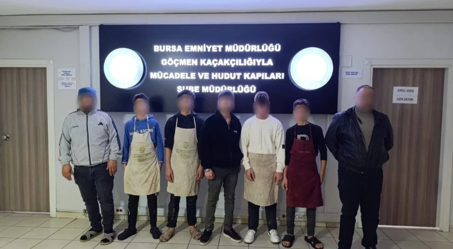 Bursa'da düzensiz göçmen operasyonu! 5'i çocuk 5 yabancı uyruklu şahıs yakalandı