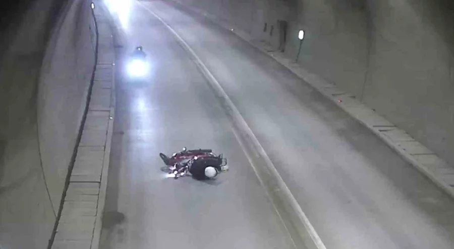 Tünelde motosikletten düşüp metrelerce sürüklendi