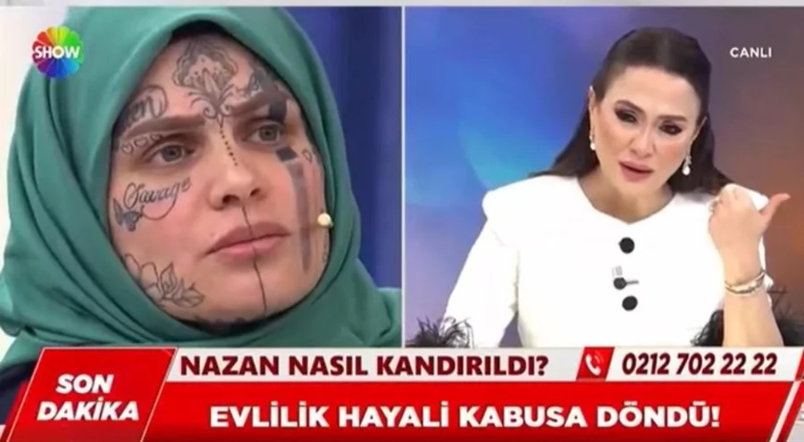 Didem Arslan'la Vazgeçme'ye dolandırıldığı iddiasıyla katılan kadının yüzündeki dövmeler dikkat çekti!