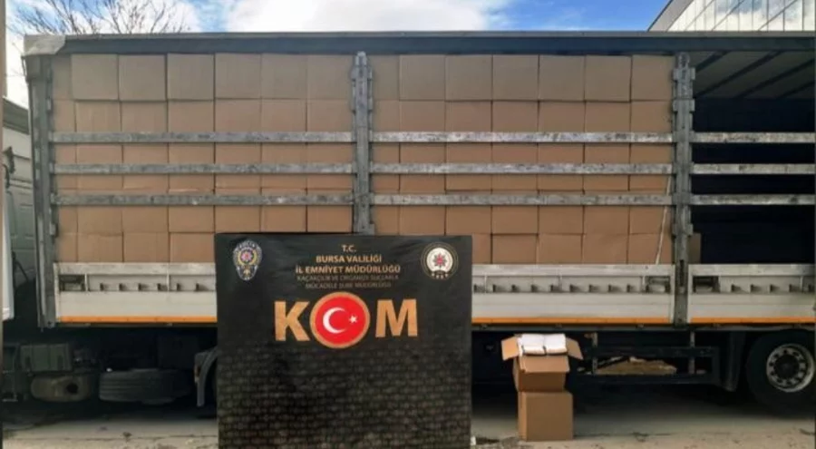 Bursa'da operasyonla 10 milyon 510 bin adet kaçak makaron ele geçirildi