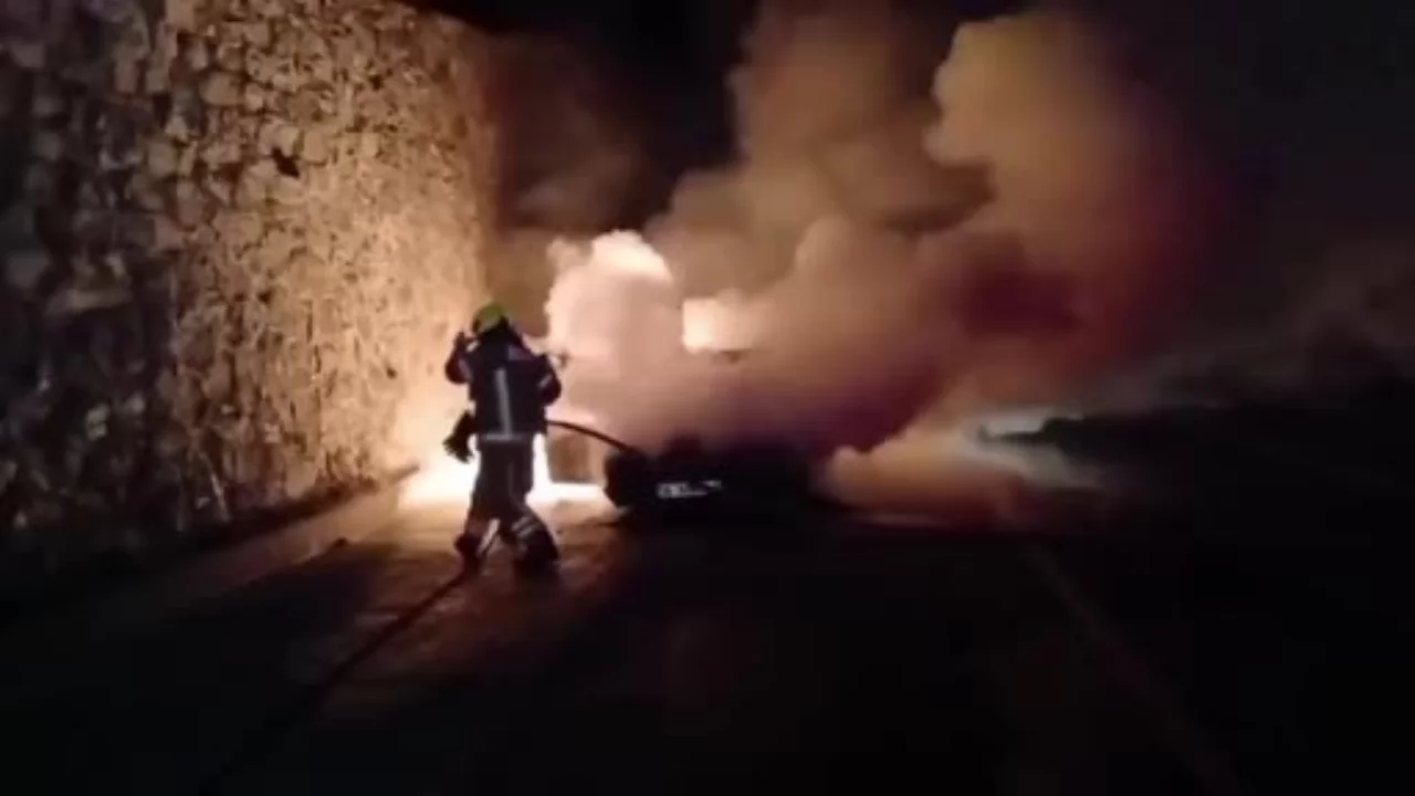 Bursa Mudanya yolunda korkutan araç yangını