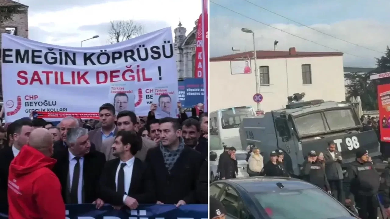 CHP'den köprülerin satışına karşı polis ablukası altında eylem