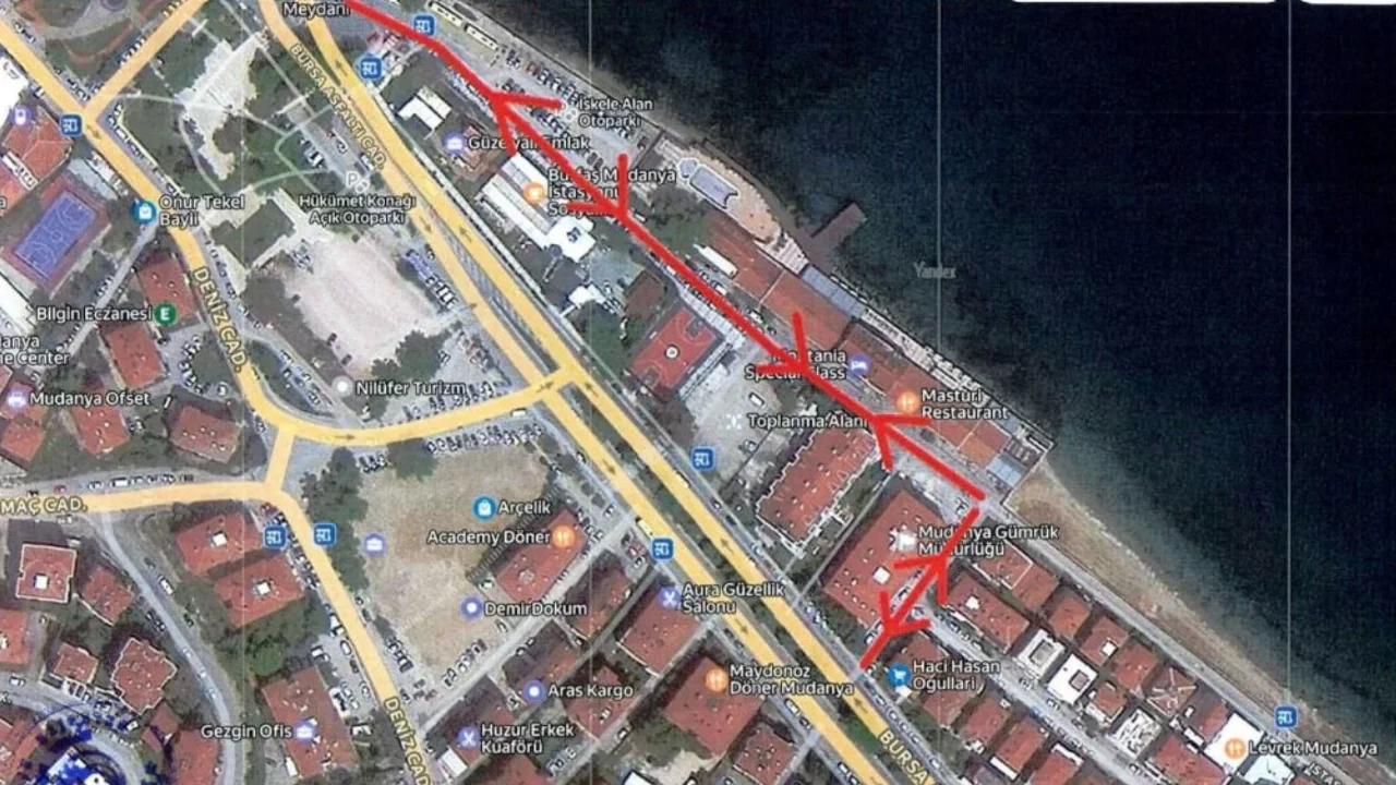 Mudanya'da İstasyon Caddesi çift yön oluyor, park yasağı geliyor
