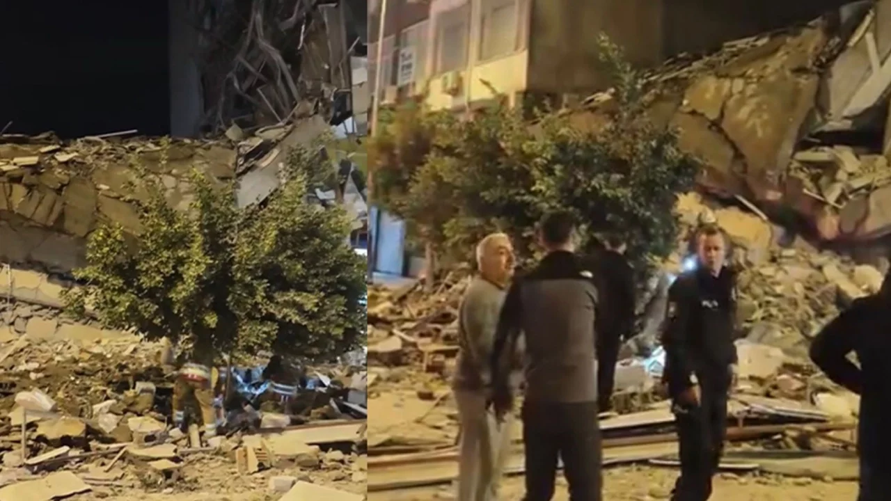 Hatay'da hasarlı bina yıkım sırasında çöktü