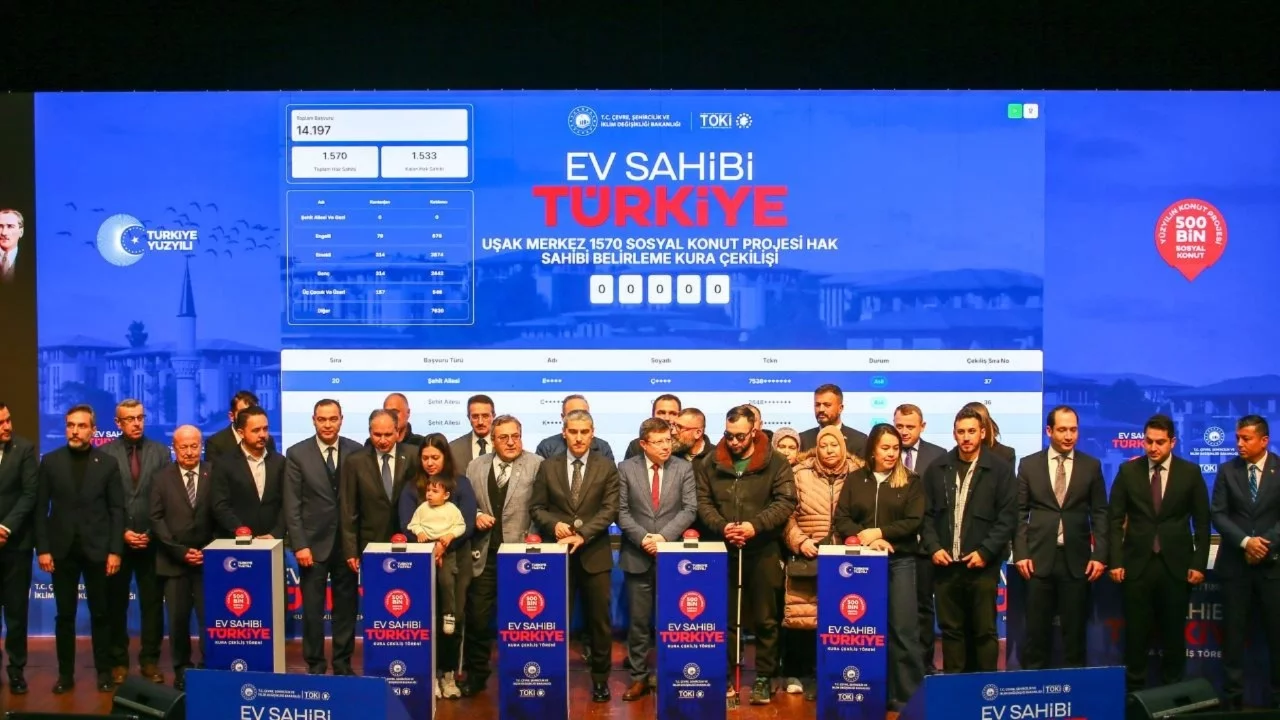 "Yüzyılın Konut Projesi" kapsamında Uşak'ta kuralar çekildi