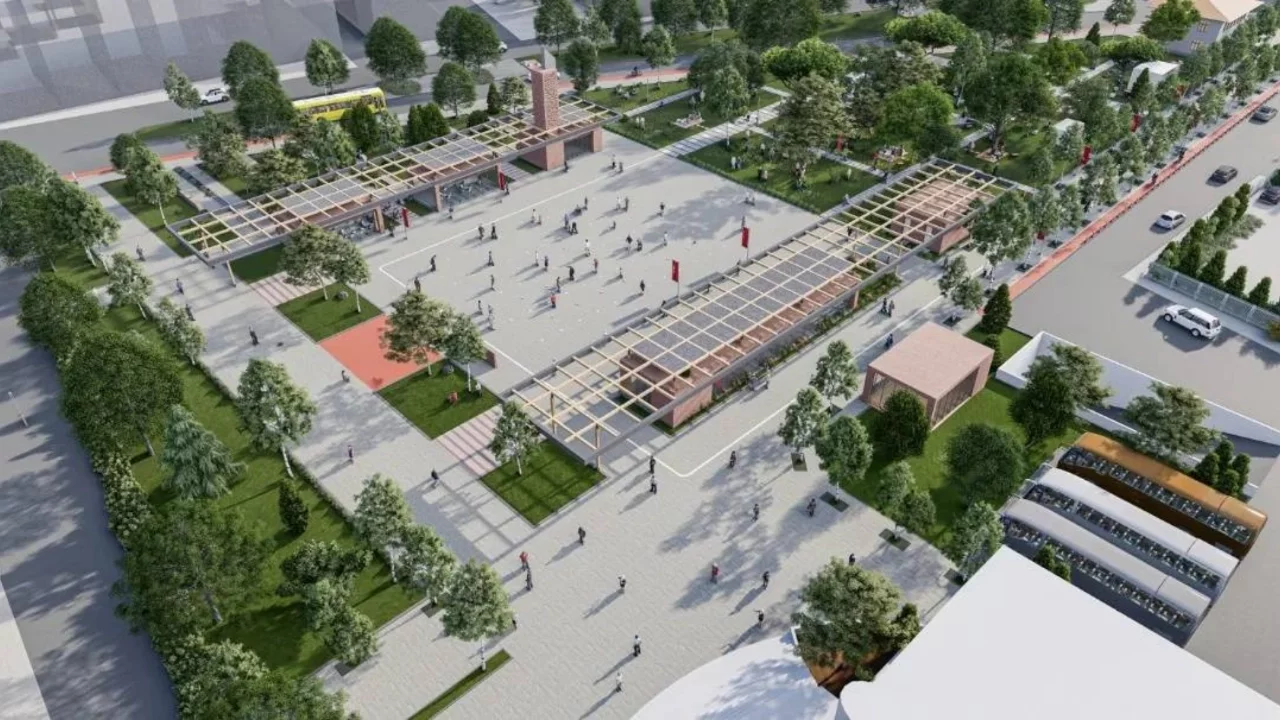 Gürsu Belediyesi Kent Meydanı Projesi'nde çalışmalar sürüyor