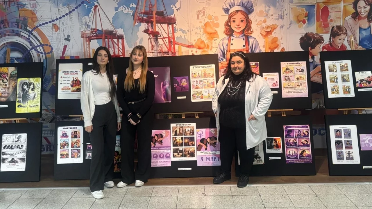 Liseli öğrencilerden 8 Mart'a anlamlı sergi