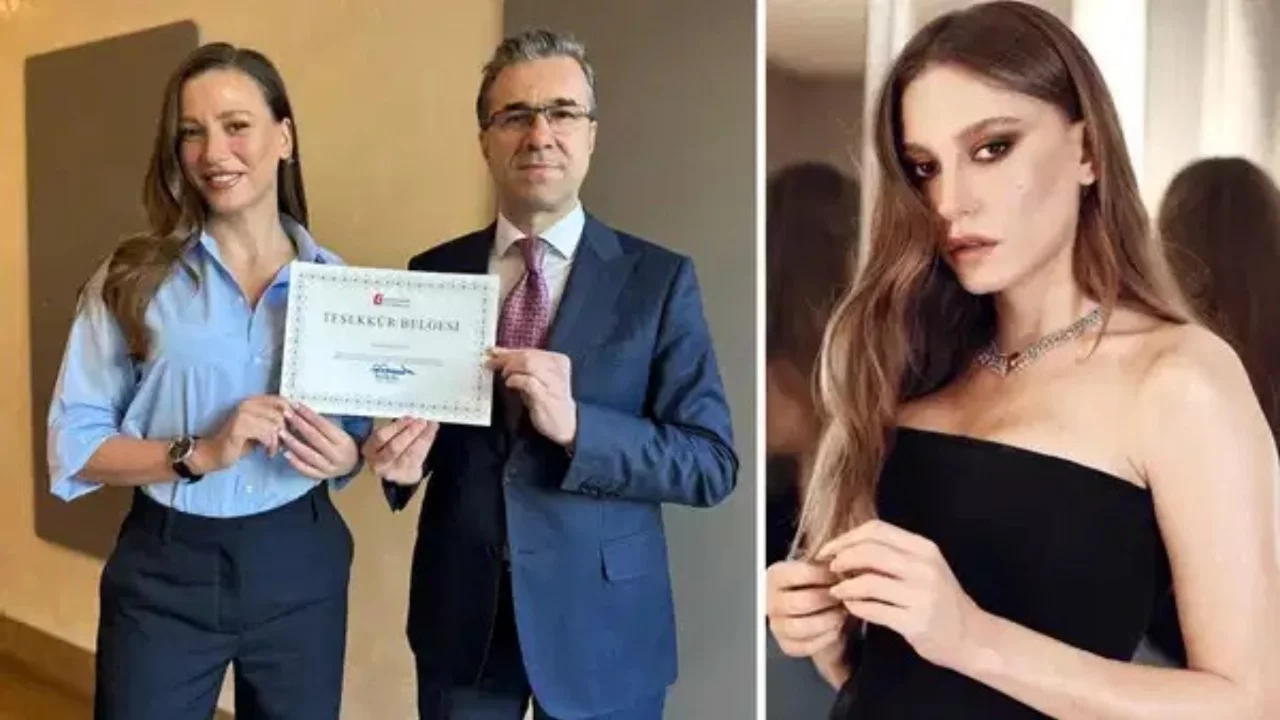 Serenay Sarıkaya'ya 'teşekkür' belgesi