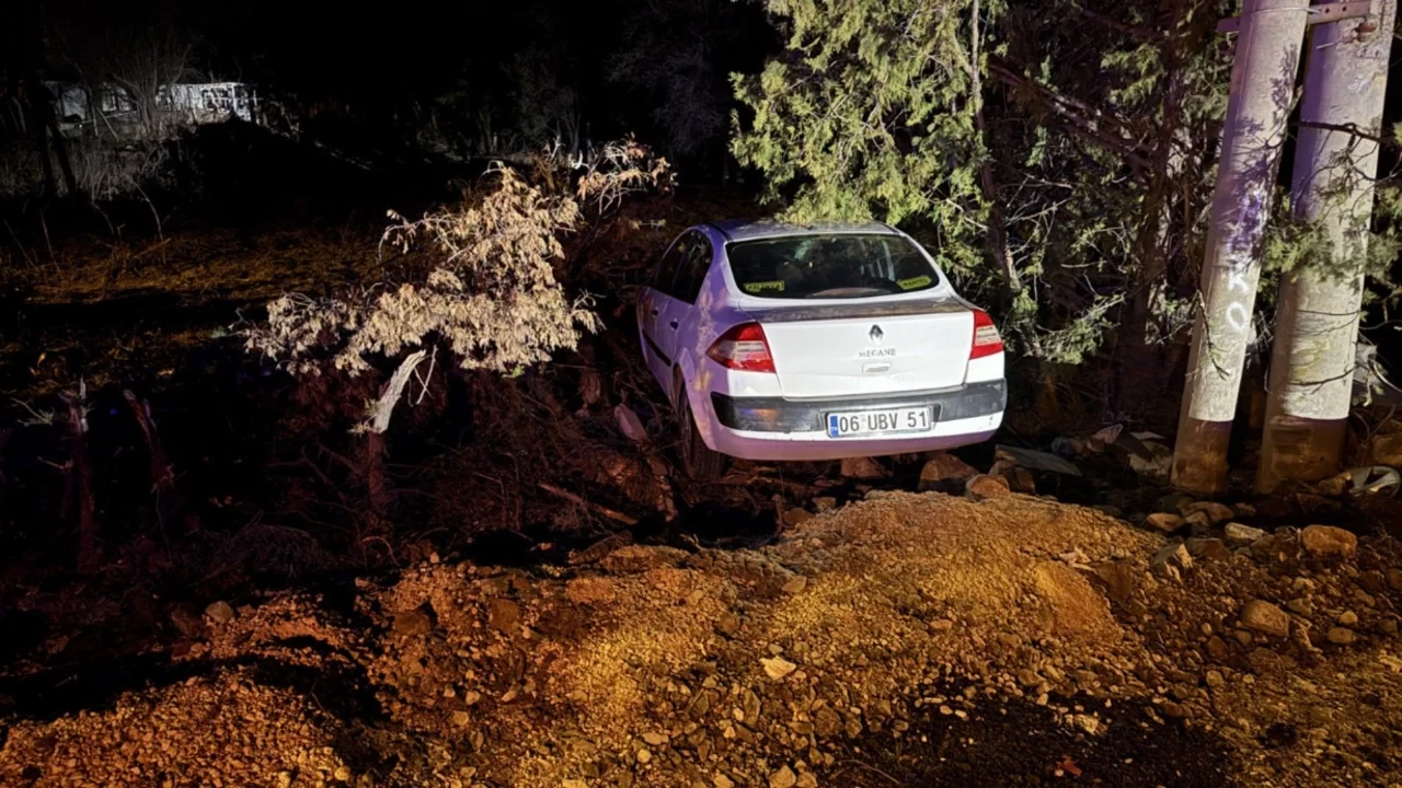 Yoldan çıkan otomobildeki 4 kişi yaralandı