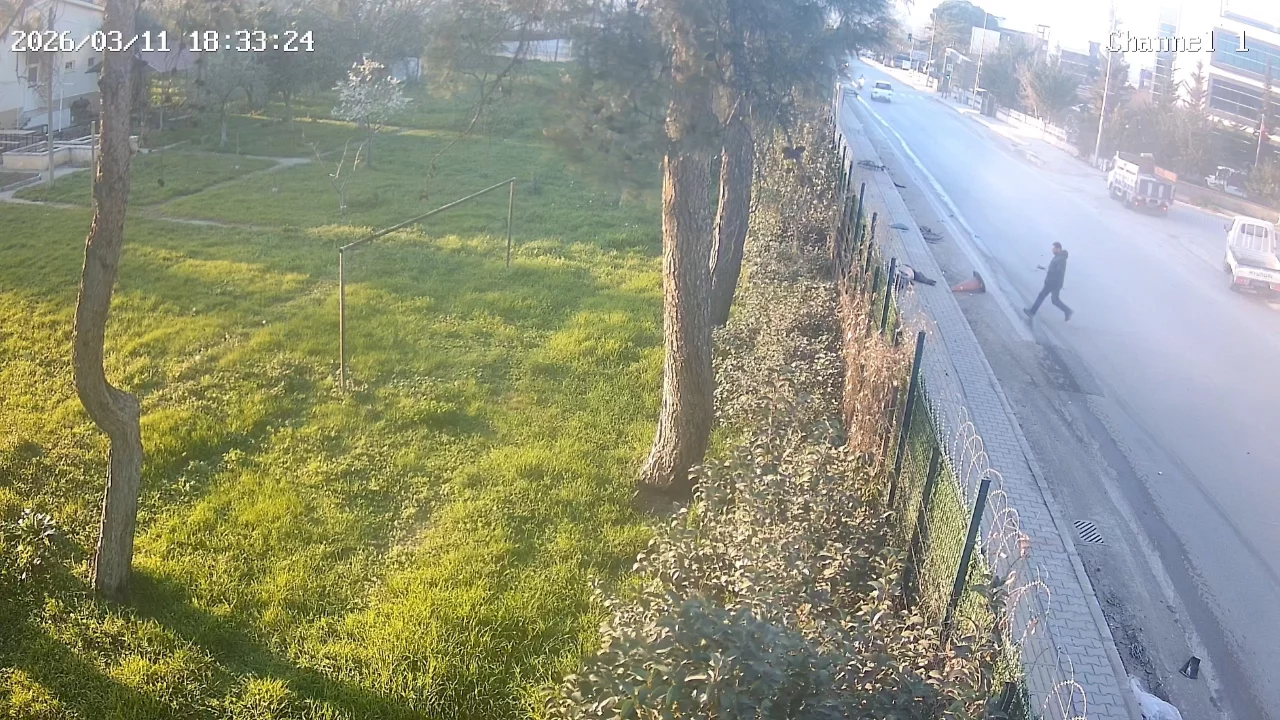 Bursa'da cinayet gibi kaza güvenlik kamerasında