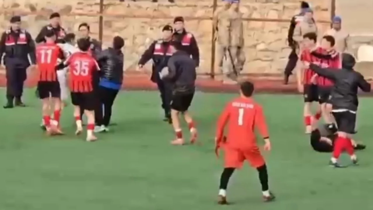 Bitiş düdüğü çalması sonrası yeşil saha ringe döndü