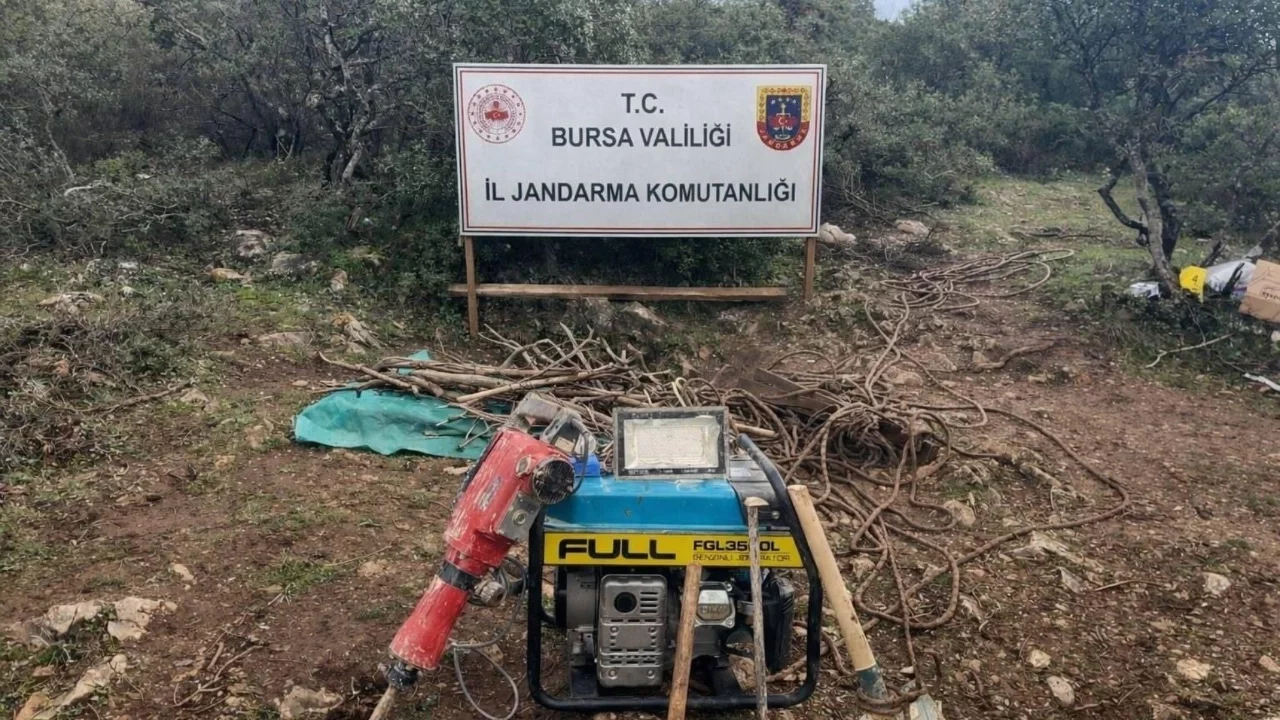 Bursa'da kaçak kazı yapanlar suçüstü yakalandı