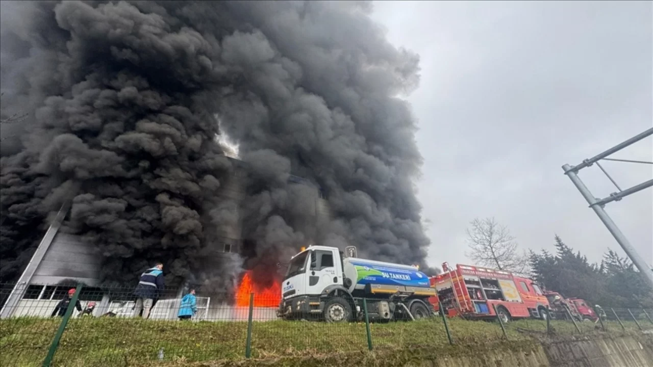 Trabzon'da fındık fabrikasında yangın