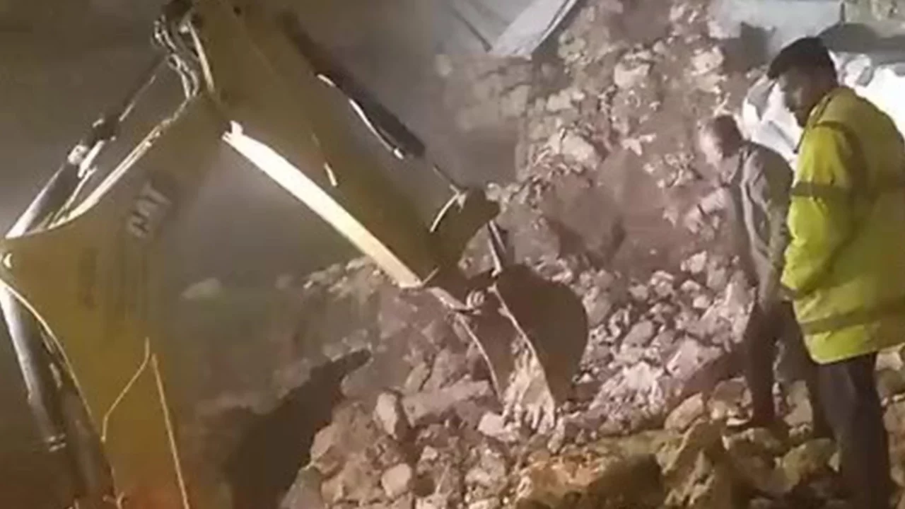 Batman'da fırtınada 2 katlı taş bina çöktü: Enkaz altındaki 5 büyükbaş hayvan kurtarıldı