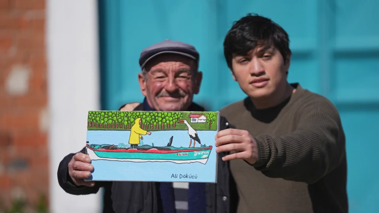 Bursa'nın simgesi Yaren leylek tuvale yansıdı