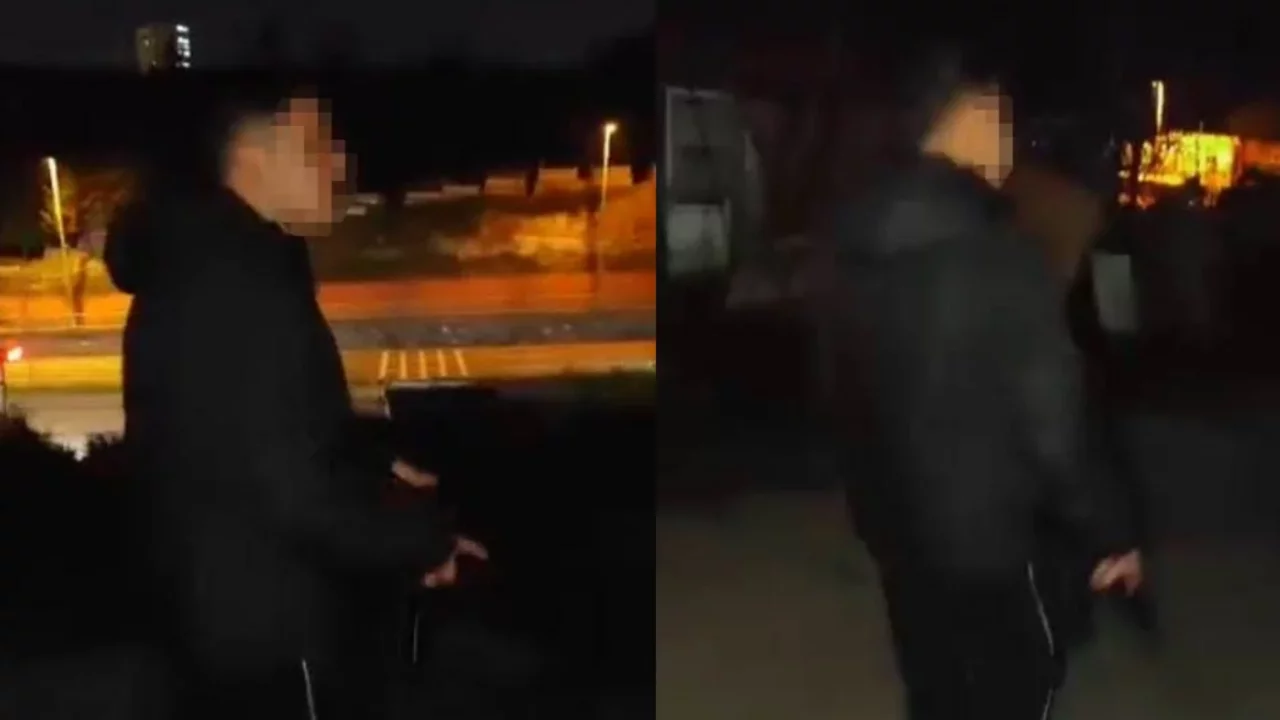 Sokakta uzun namlulu silahla dolaştı, o anları kayda aldı