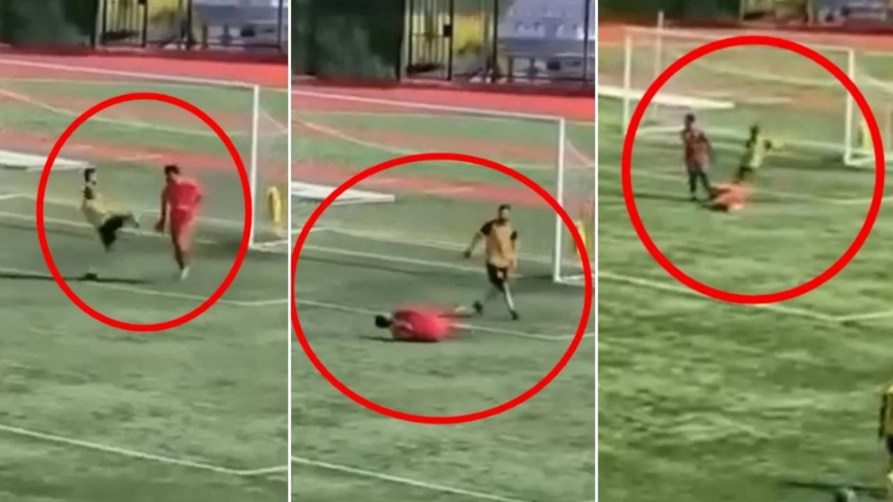 Rakibinin kafasına tekme atan futbolcu tutuklandı!