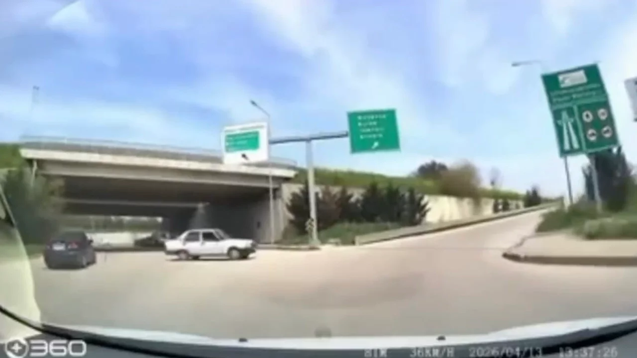 Bursa'da ters yönden giren sürücü korkuttu