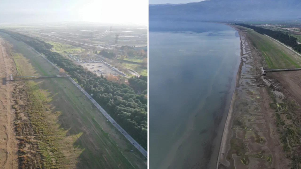 Bursa'da Nilüfer ve Doğancı barajlarını dolduran yağışlar İznik Gölü'ne fayda etmedi