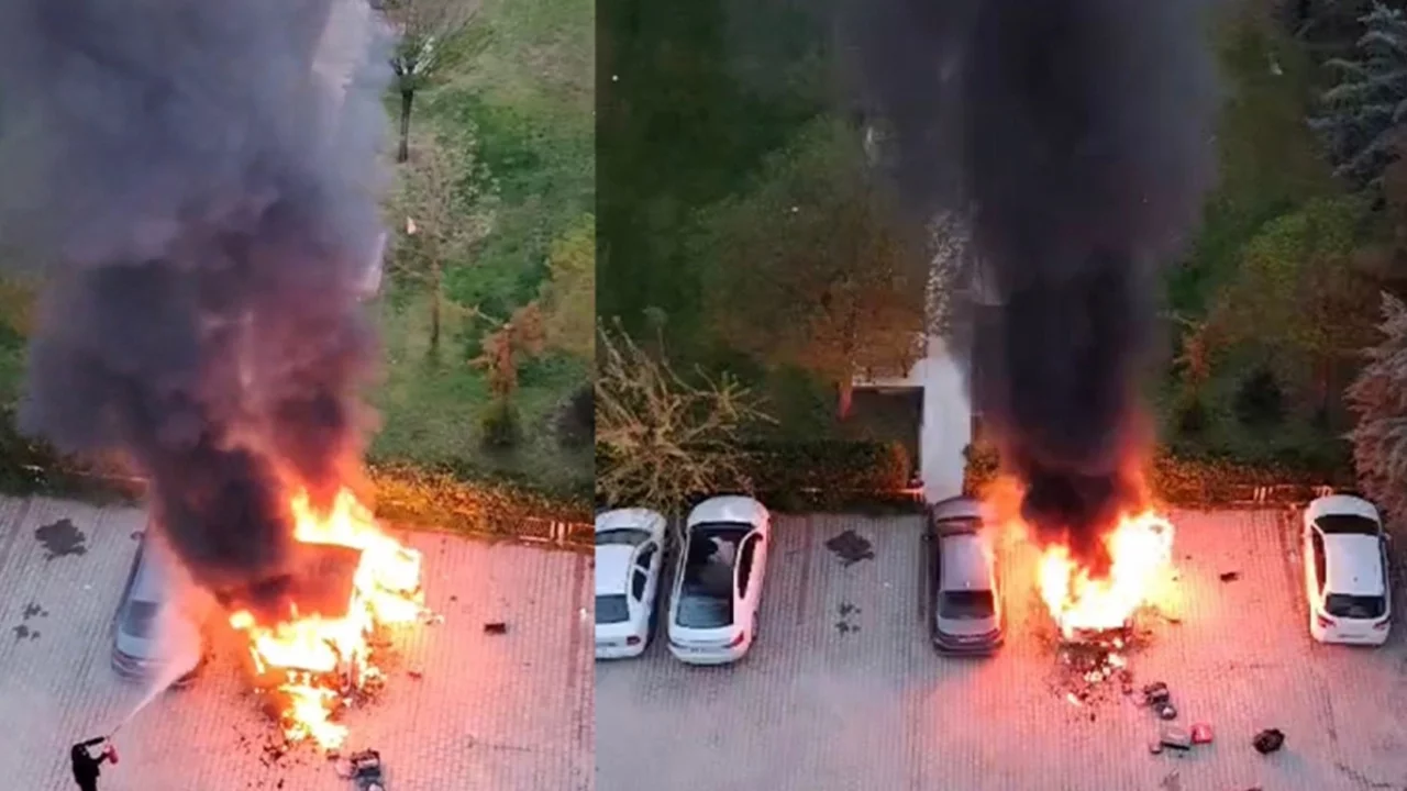 Diyarbakır'da site içinde korkutan yangın: Alevler metrelerce yükseldi