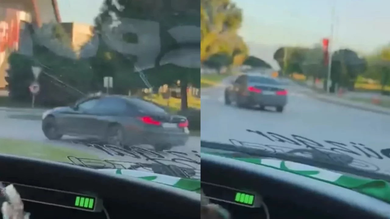 Bursa'da tehlikeli drift kamerada