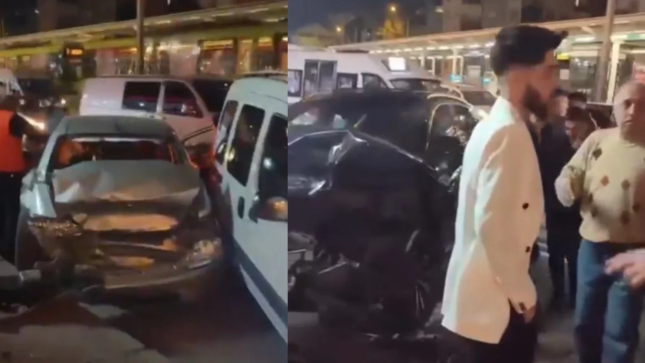 Bursa'da zincirleme kazada 3 araç birbirine girdi!