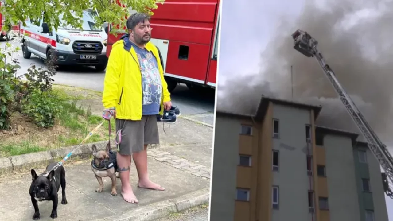 Sitede yangın paniği: Sakat bir köpek mahsur kaldı